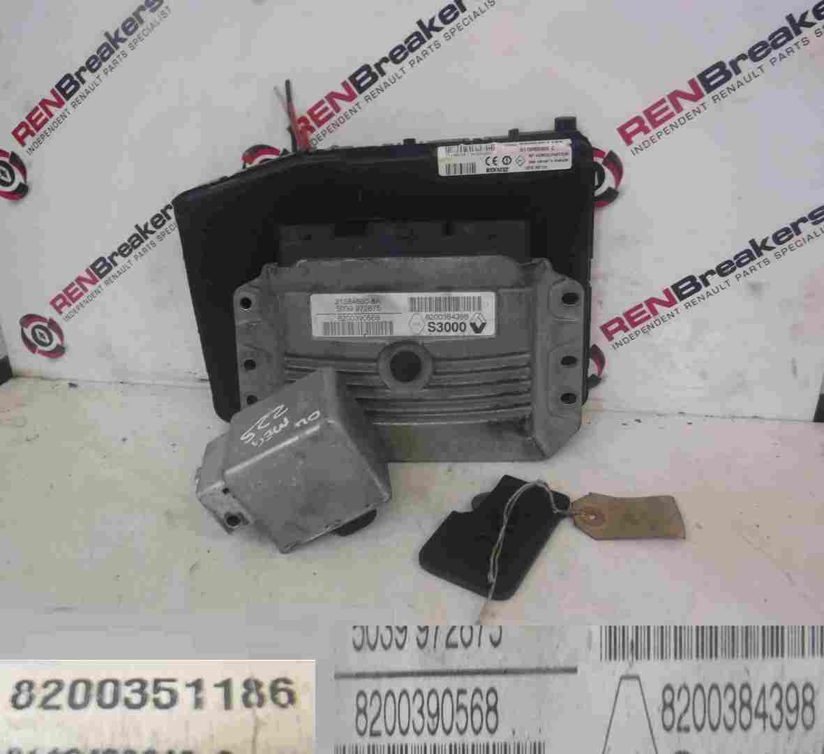 Renault Megane Sport 2002-2008 2.0 16v ECU SET UCH BCM Steering Lock + Key Card