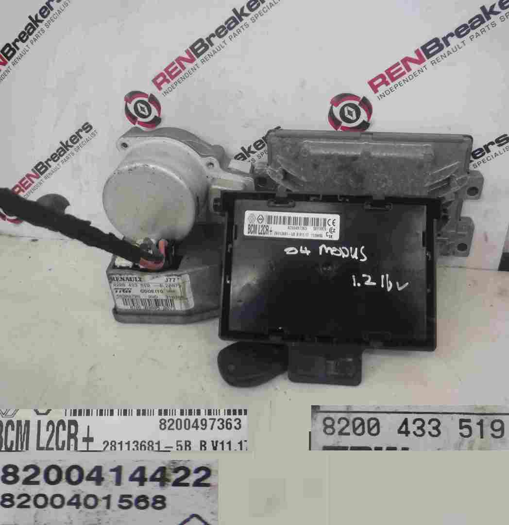 Renault Modus 2004-2008 1.2 16v ECU SET UCH BCM Steering ECU + Key Fob