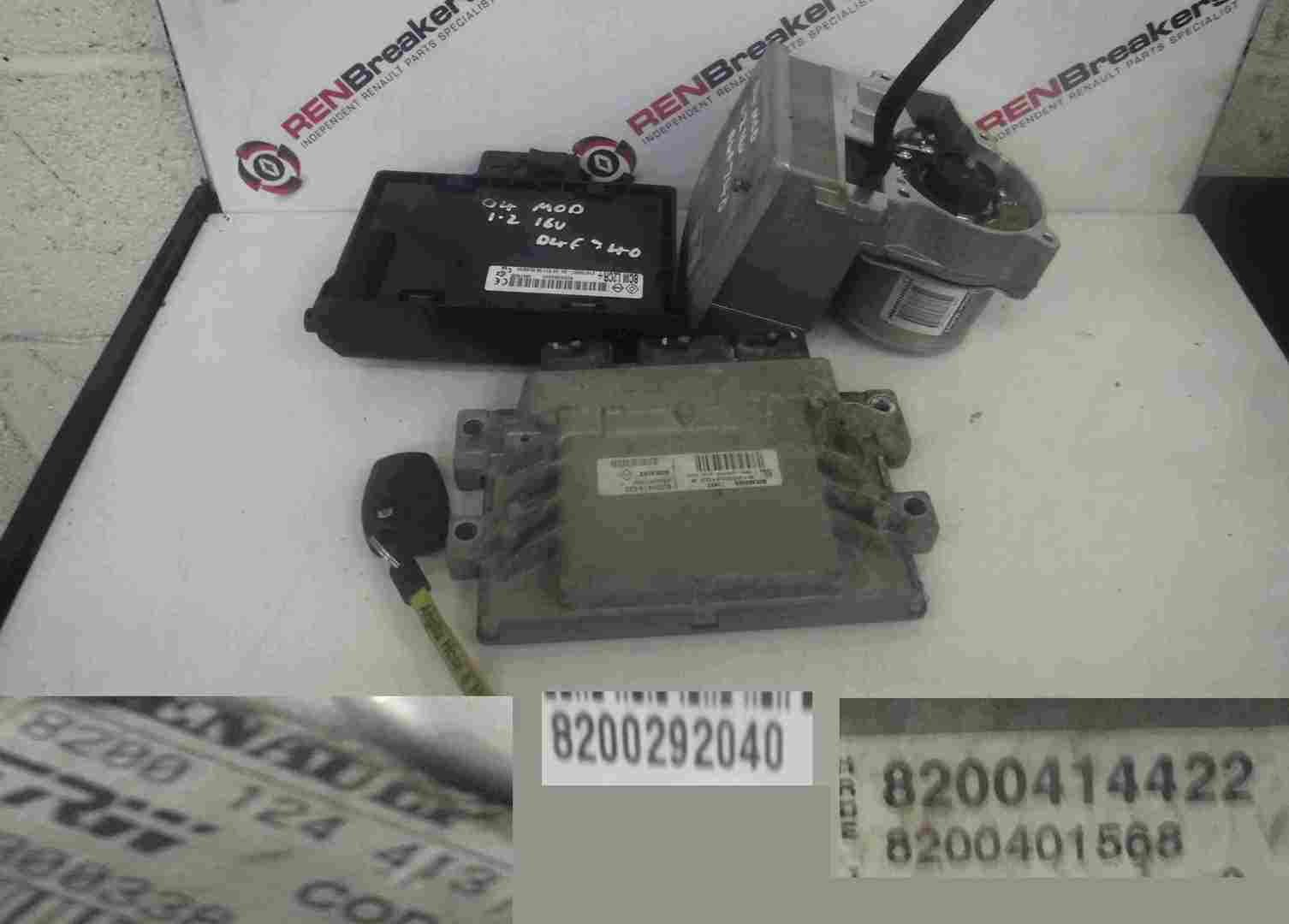 Renault Modus 2004-2008 1.2 16v ECU SET UCH Steering ECU + Key Fob 8200124413