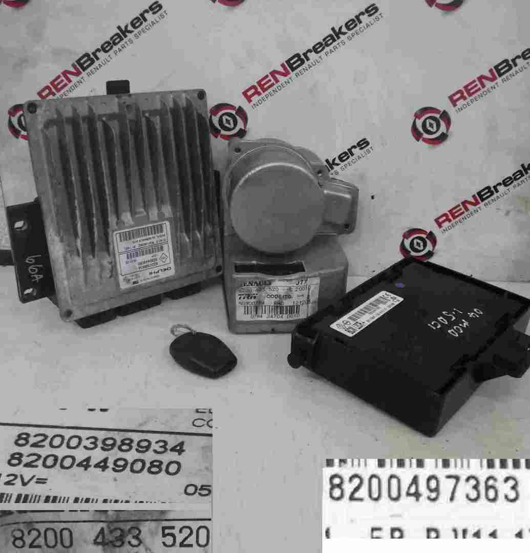 Renault Modus 2004-2008 1.5 DCi ECU SET UCH BCM Steering + Key Fob 8200398934