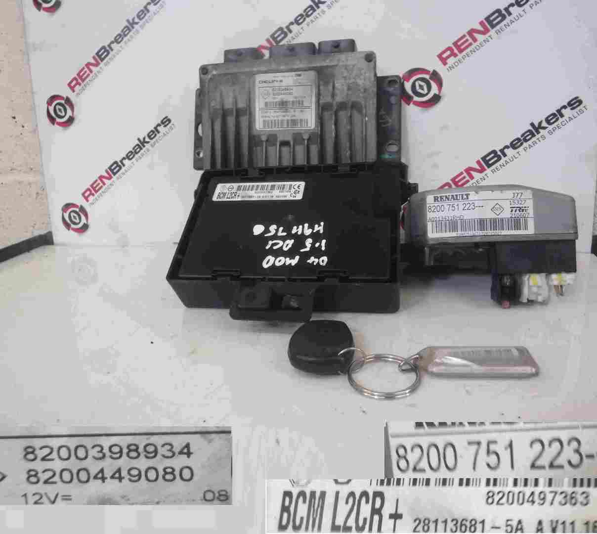 Renault Modus 2004-2008 1.5 dCi ECU SET UCH Steering ECU + Key Fob 8200398934