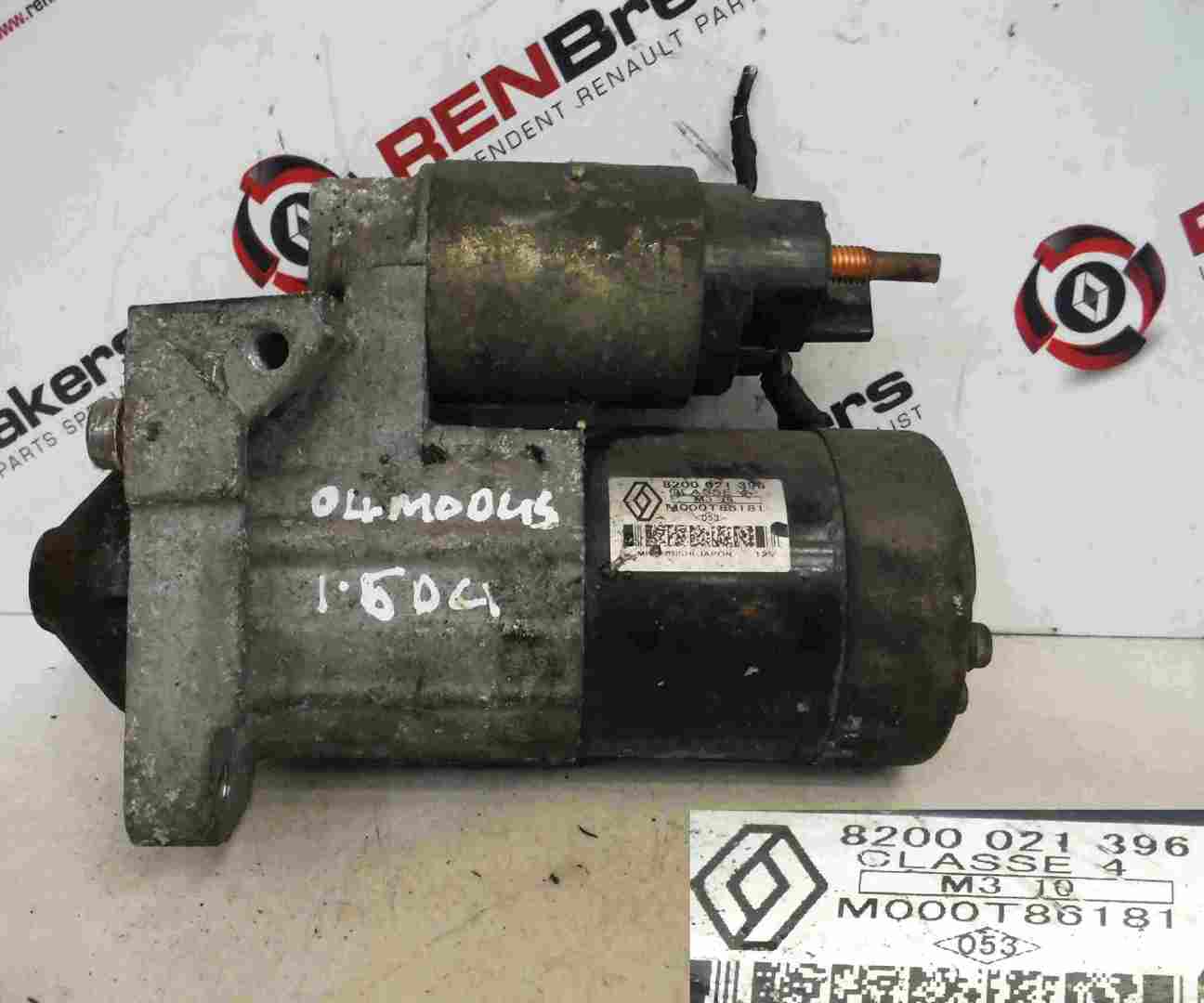 Renault Modus 2004-2008 1.5 dCi Starter Motor Starting 8200021396