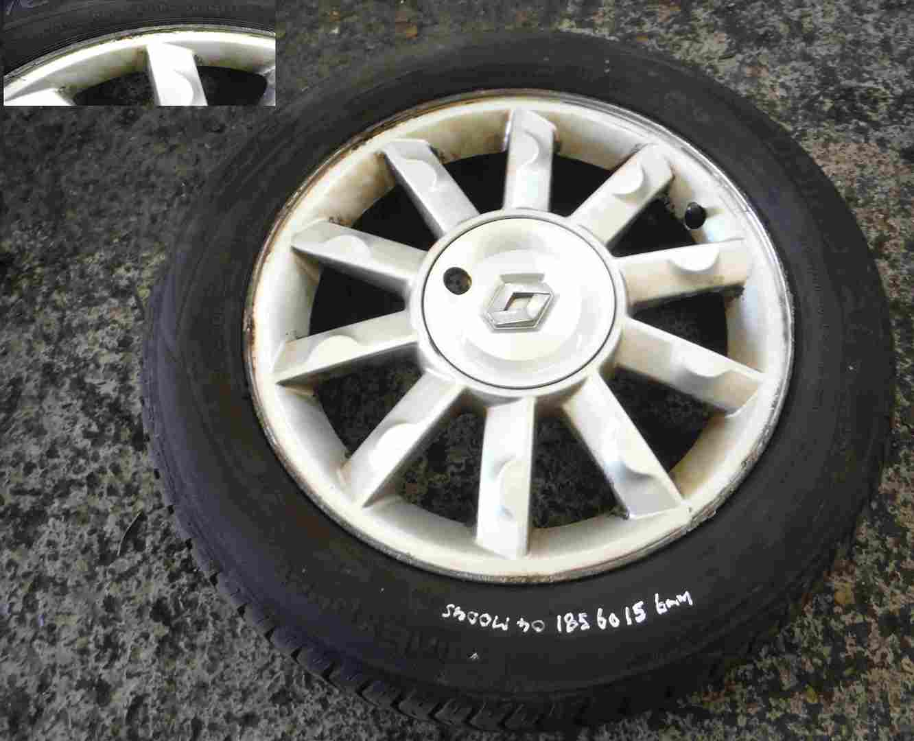 Renault Modus 2004-2008 Alloy Wheel Kimono 15Inch Tyre + 185 60 15 7Mm Tread 3/5