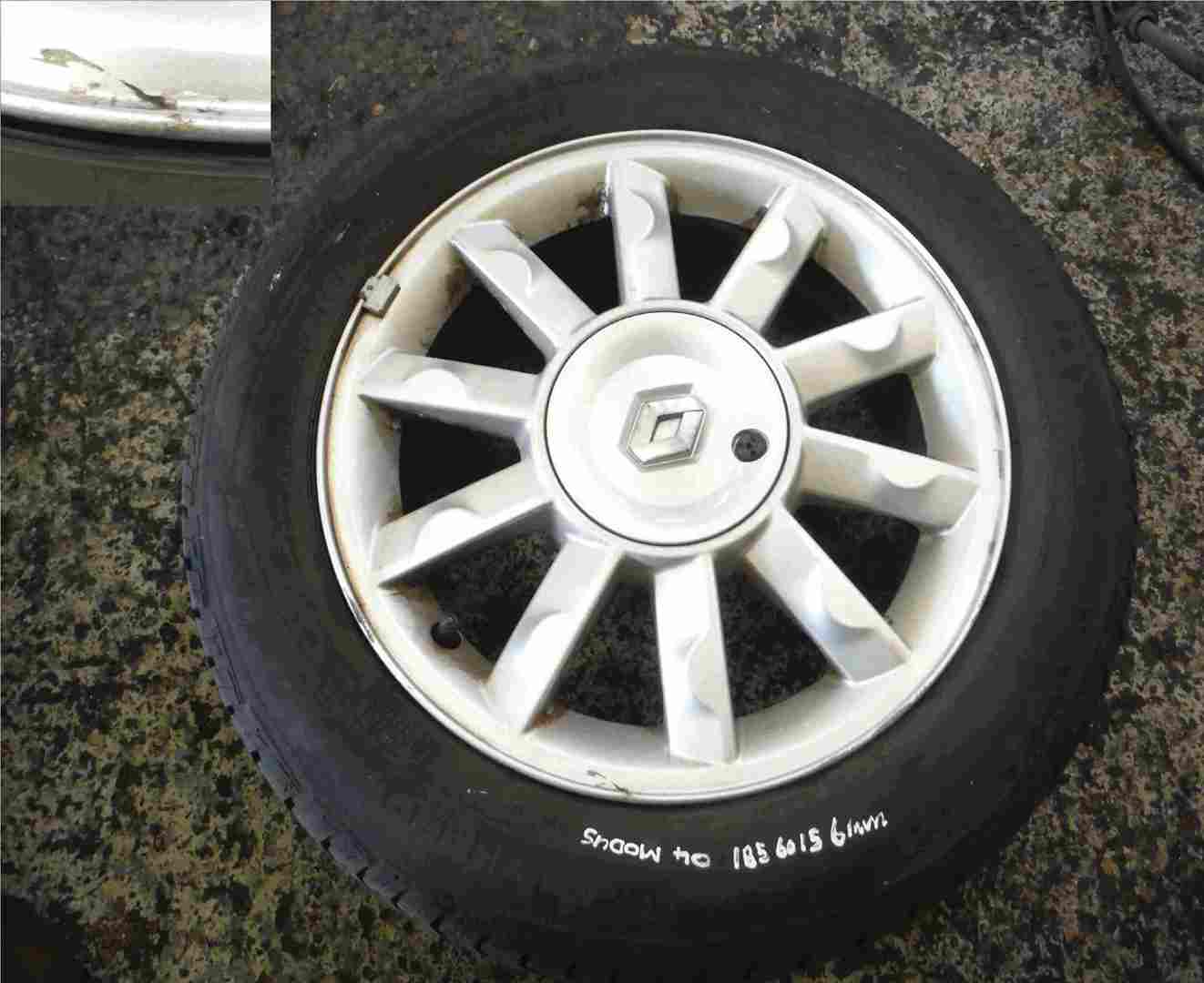 Renault Modus 2004-2008 Alloy Wheel Kimono 15inch + Tyre 185 60 15 7mm Tread