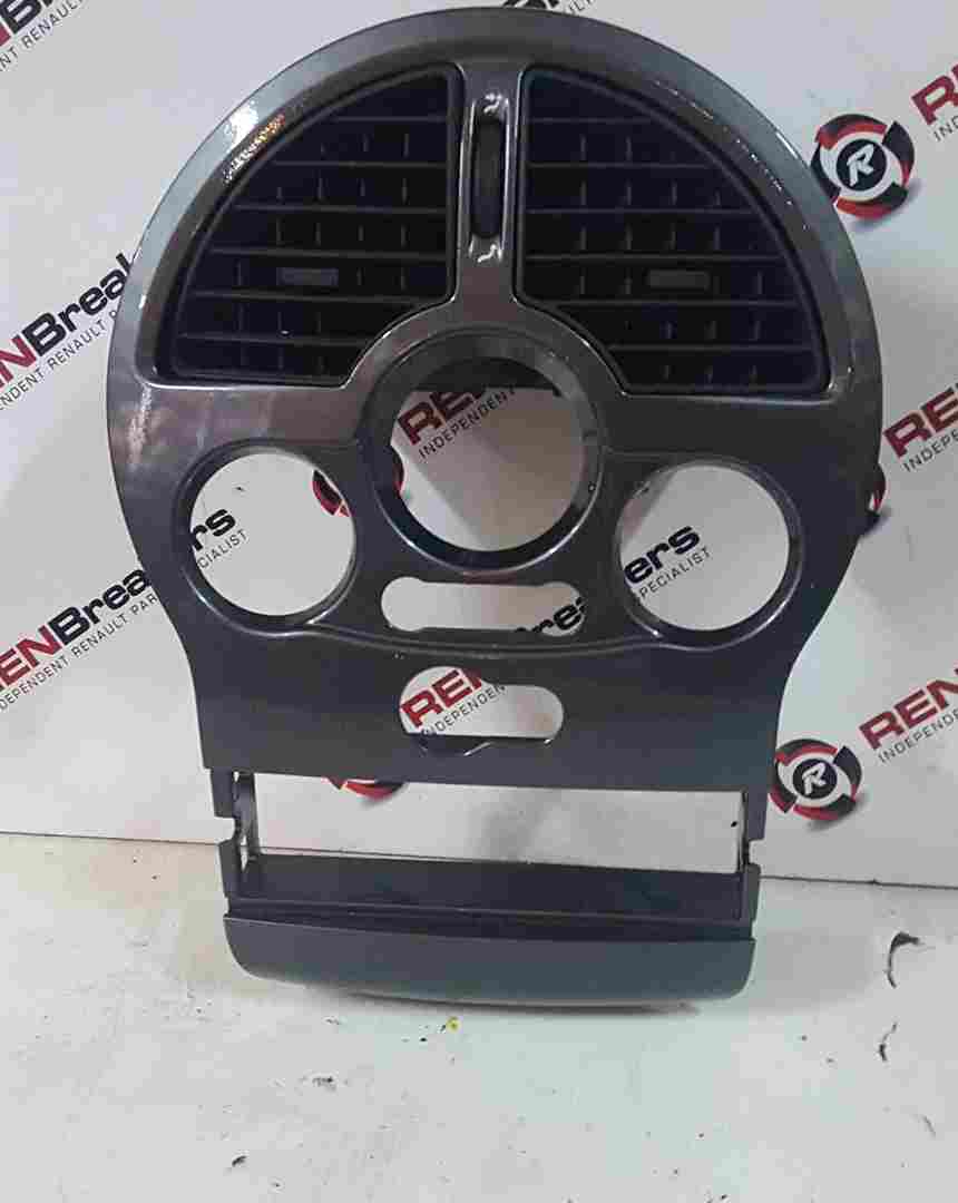 Renault Modus 2004-2008 Centre Console Gloss Grey Heater Vent Surround