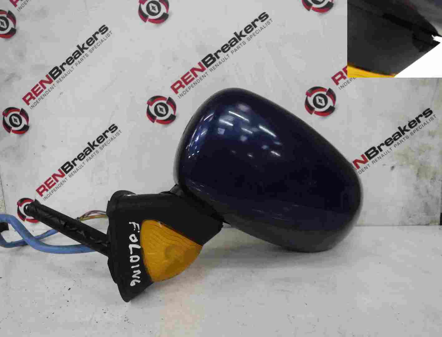 Renault Modus 2004-2008 Passenger NS Wing Mirror Blue TED44 Folding