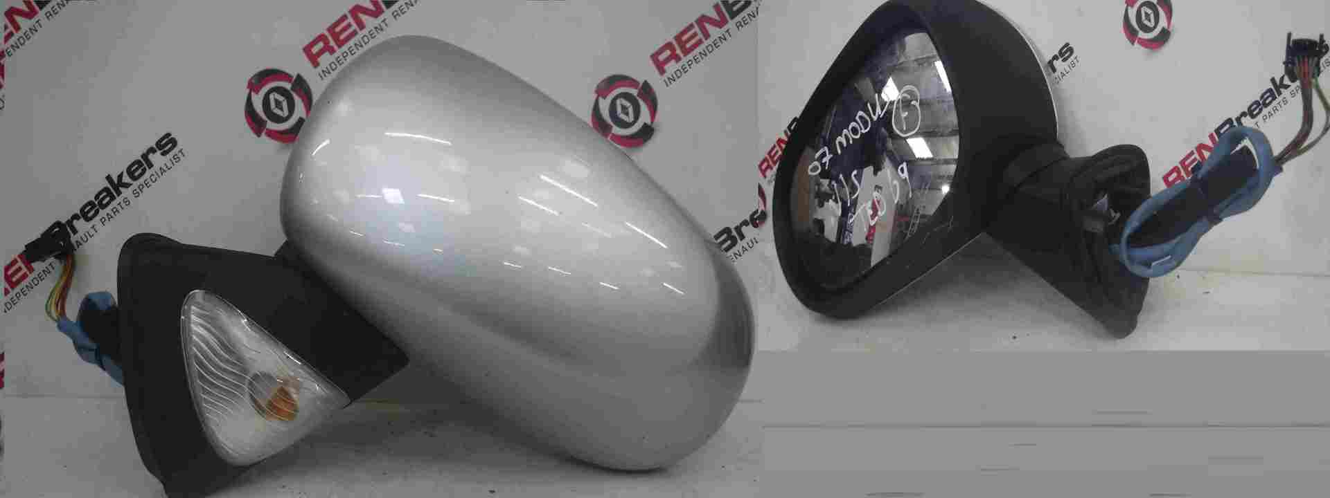 Renault Modus 2004-2008 Passenger NS Wing Mirror Silver TED69 Folding