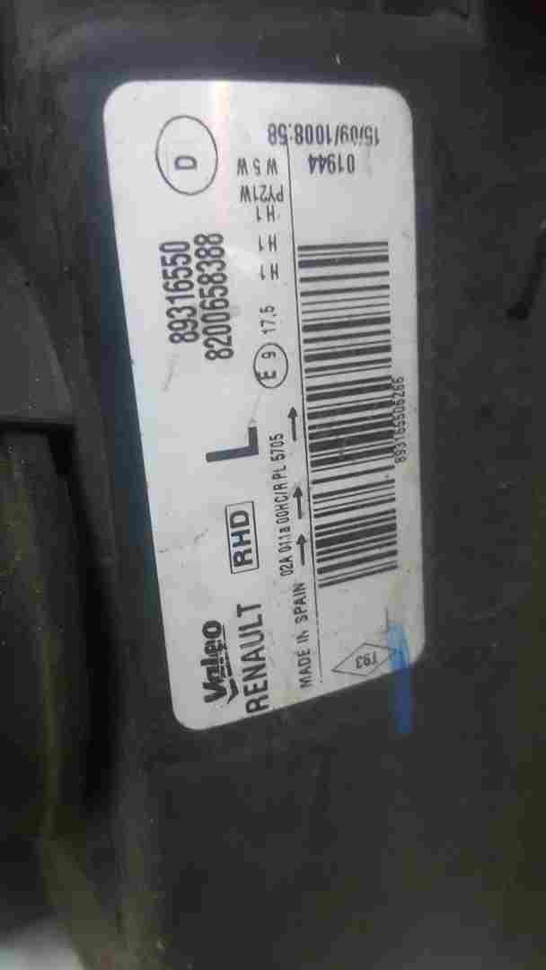 Thumb 9 Renault Modus 2008-2012 Headlight NSF Passenger Side Broken TAB NS 8200658388