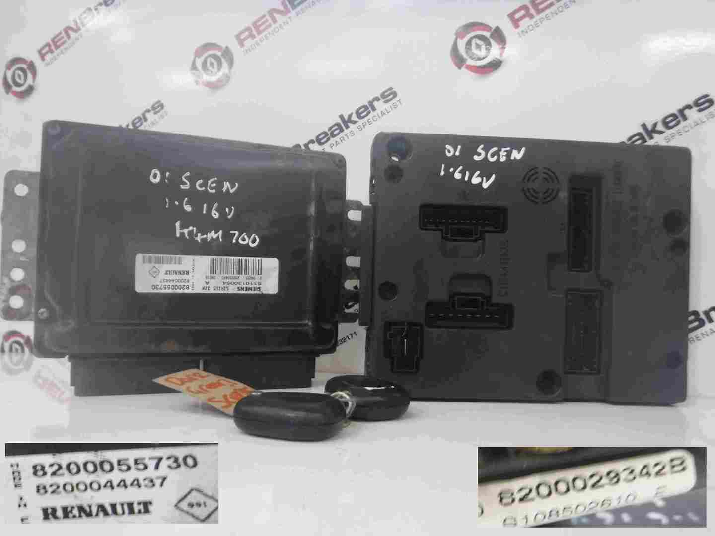 Renault Scenic 1999-2003 1.6 16v ECU SET UCH BCM Immobiliser + 2 Key Fobs