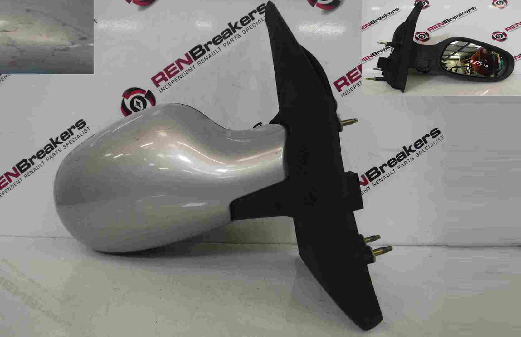 Renault Scenic 1999-2003 Drivers OS Wing Mirror Silver 632