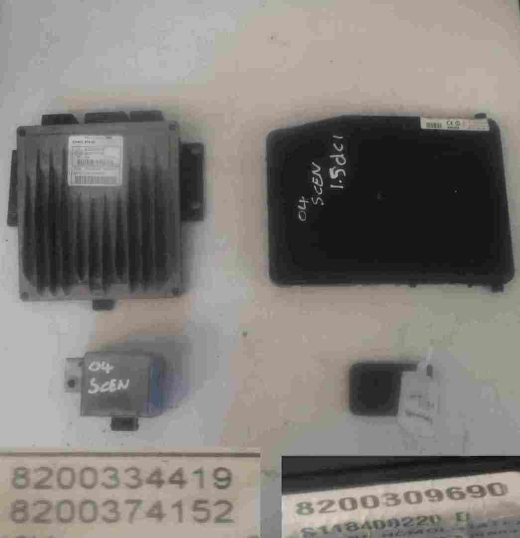 Renault Scenic 2003-2009 1.5 DCi ECU SET UCH Steering Lock + Key Card 8200334419