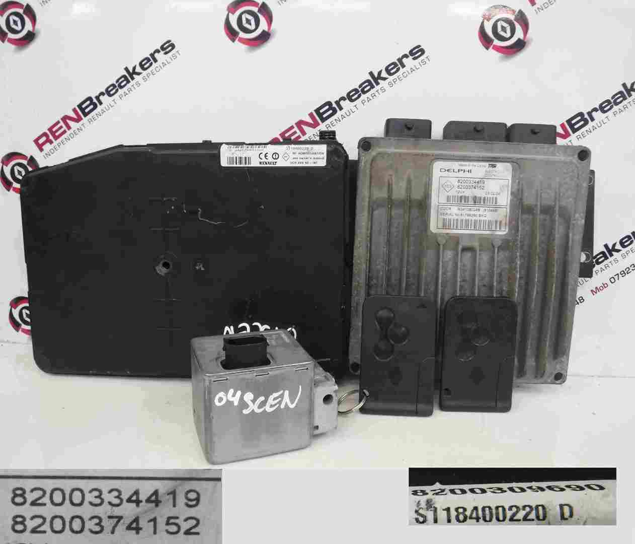 Renault Scenic 2003-2009 1.5 dCi ECU SET UCH BCM Immobiliser + 2 Key Cards