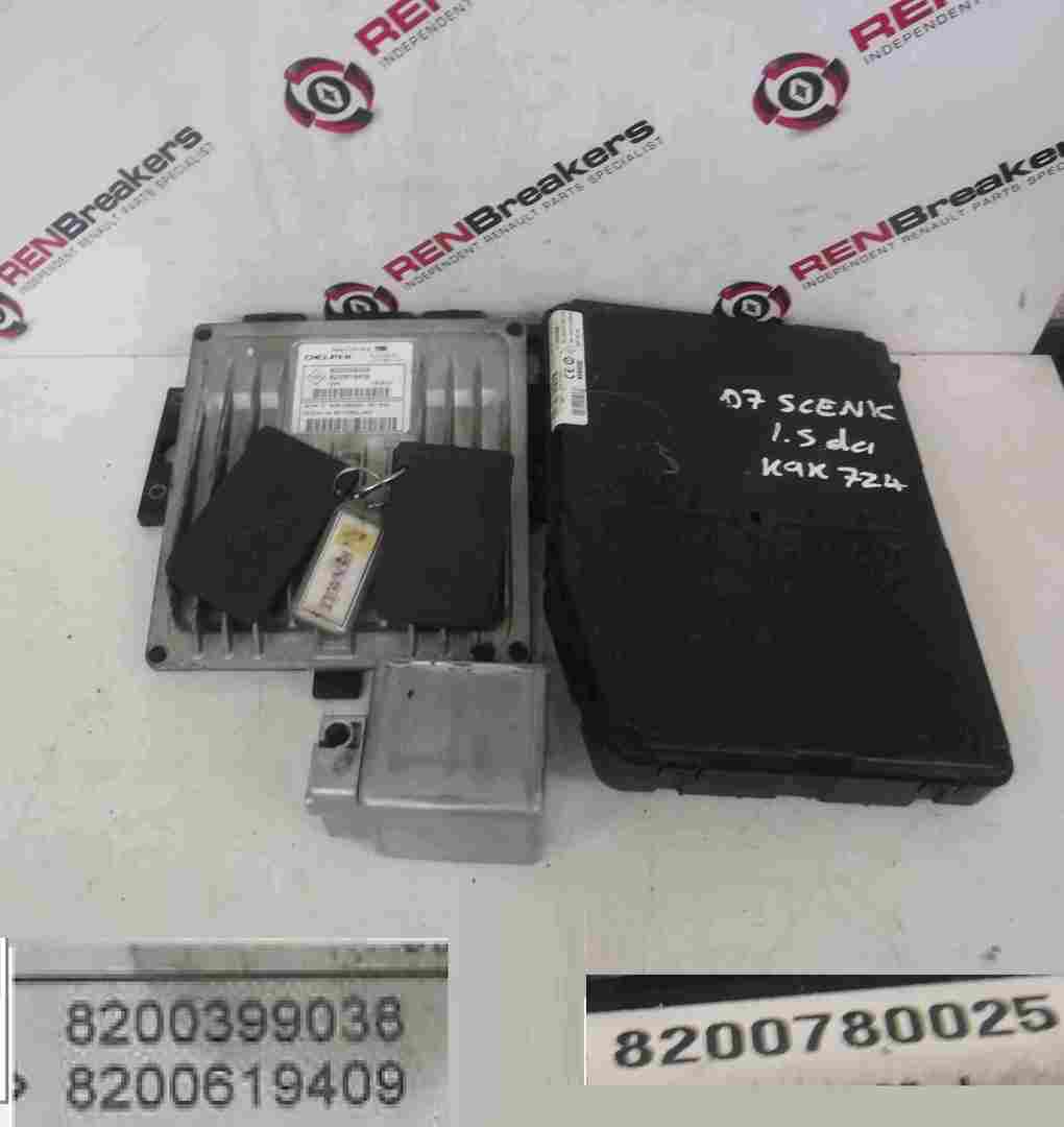 Renault Scenic 2003-2009 1.5 dCi ECU SET UCH BCM Immobiliser + 2 Key Cards