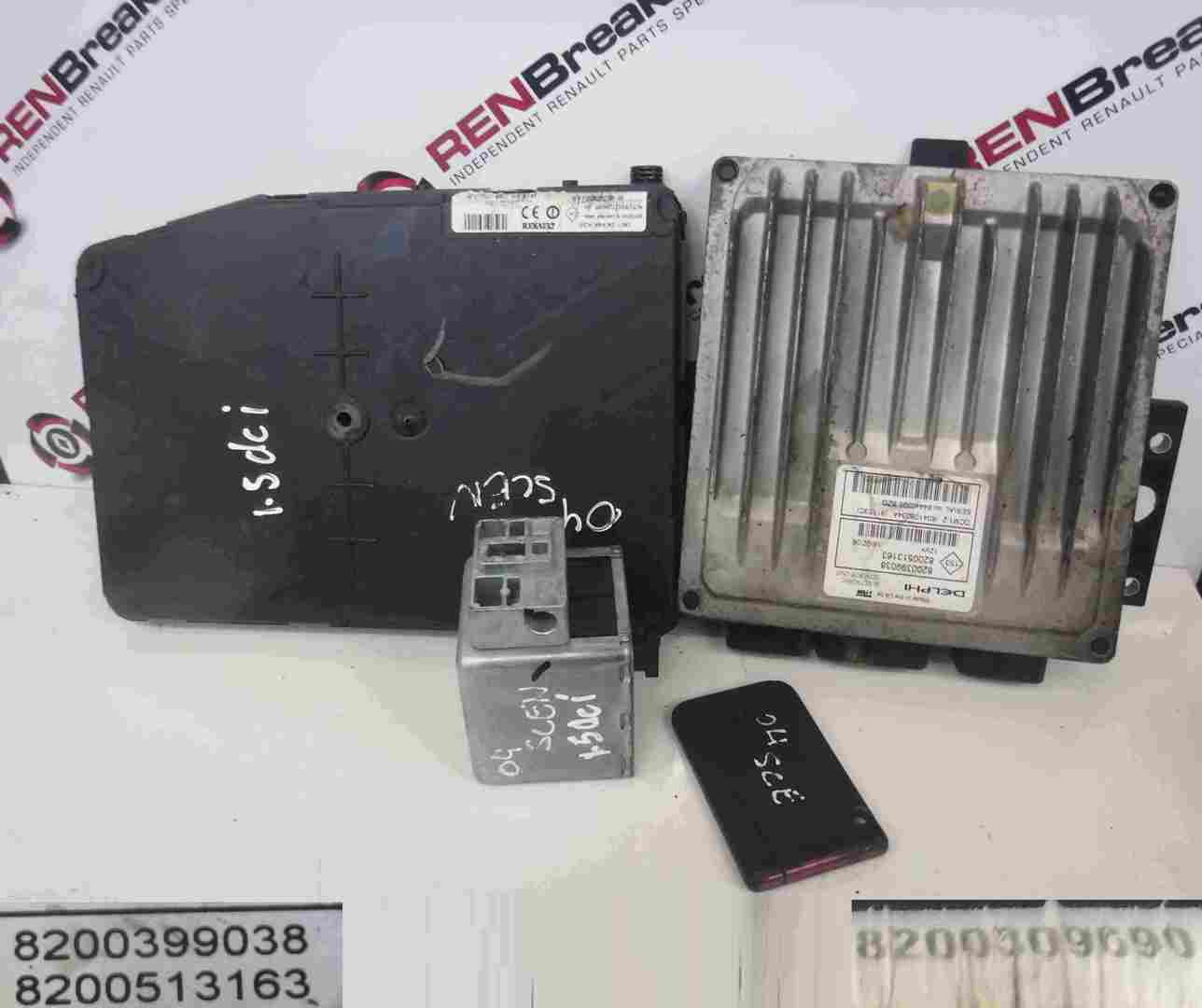 Renault Scenic 2003-2009 1.5 dCi ECU SET UCH BCM Immobiliser + Key Card