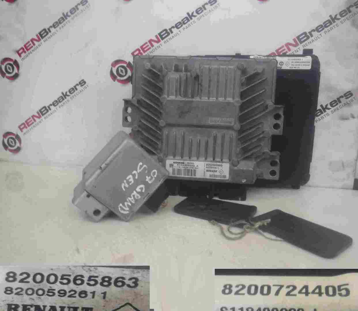 Renault Scenic 2003-2009 1.5 dCi ECU SET UCH BCM Steering Lock + 2 Key Cards