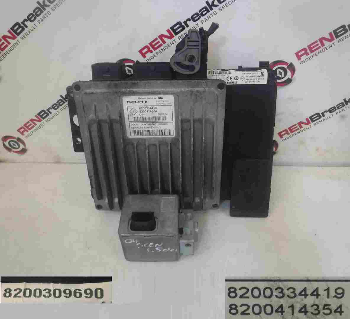 Renault Scenic 2003-2009 1.5 dCi ECU SET UCH BCM Steering Lock + Key Card