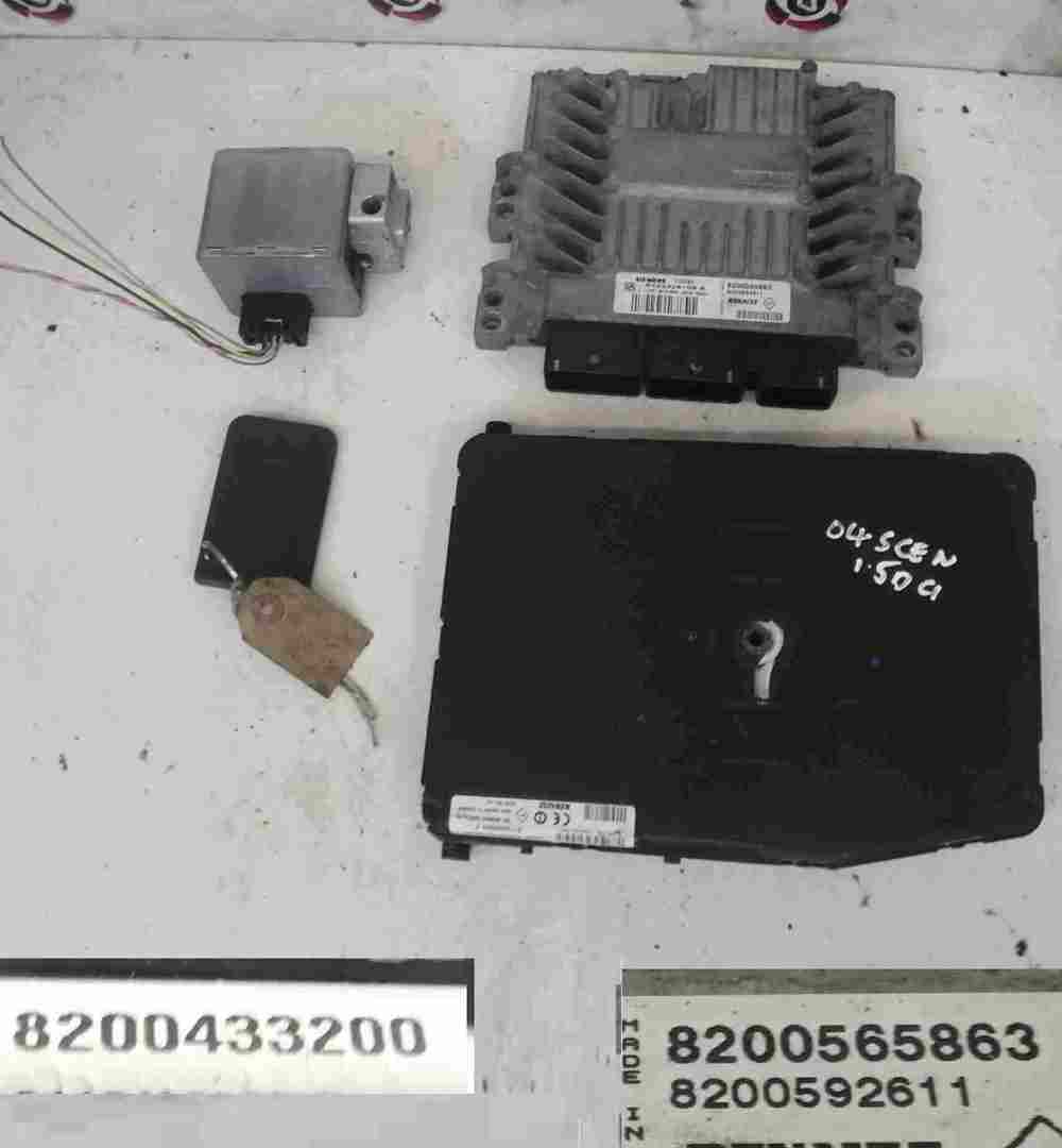 Renault Scenic 2003-2009 1.5 dCi ECU SET UCH BCM Steering Lock + Key Card
