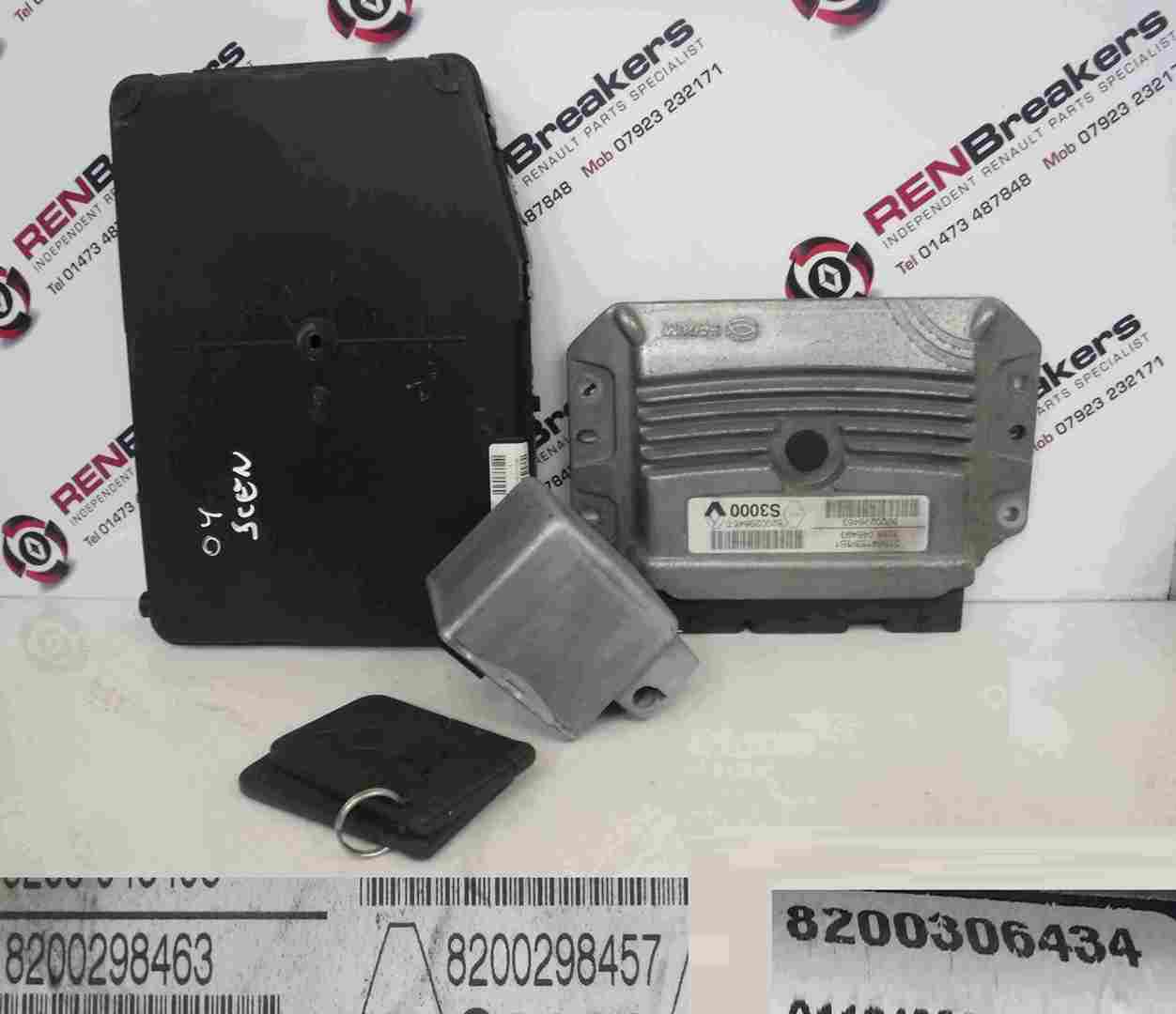 Renault Scenic 2003-2009 1.6 16v ECU SET UCH BCM Immobiliser + 2 Key Cards