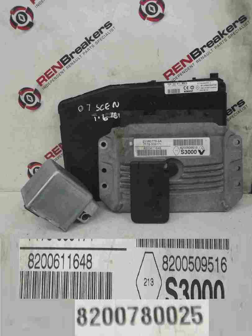 Renault Scenic 2003-2009 1.6 16v ECU SET UCH BCM Immobiliser + Key Card