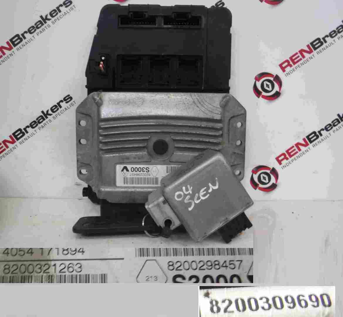 Renault Scenic 2003-2009 1.6 16v ECU SET UCH BCM Lock Immobiliser + Key Card