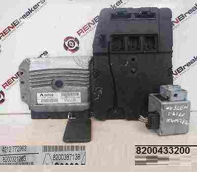 Renault Scenic 2003-2009 1.6 16v ECU SET UCH BCM Steering Lock + Key Card