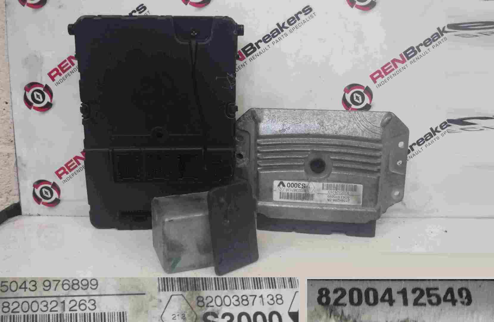 Renault Scenic 2003-2009 1.6 16v ECU SET UCH BCM Steering Lock + Key Card