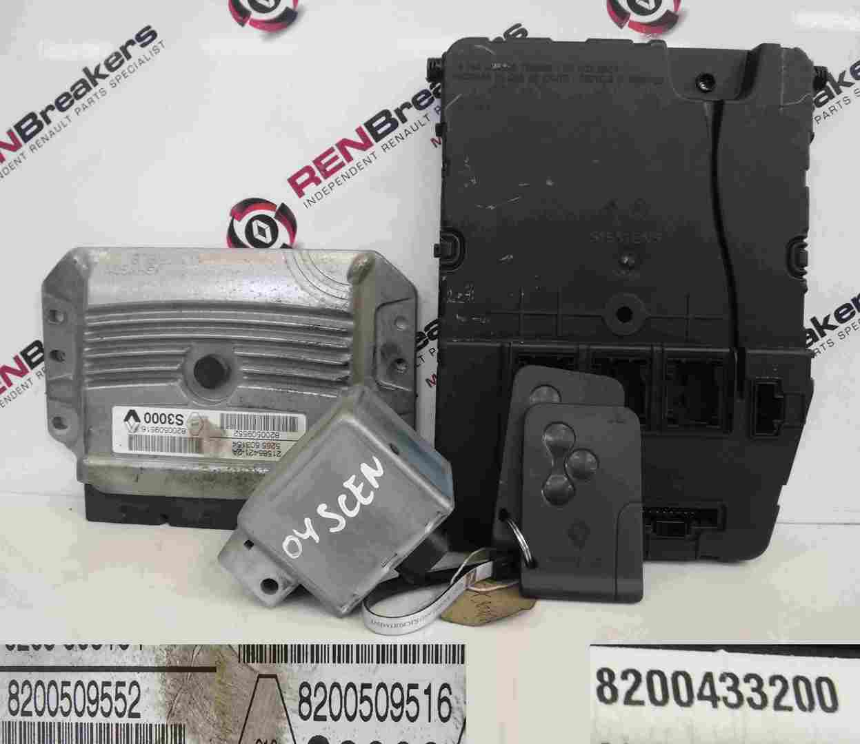 Renault Scenic 2003-2009 1.6 16v ECU SET UCH Immobiliser + Key Card