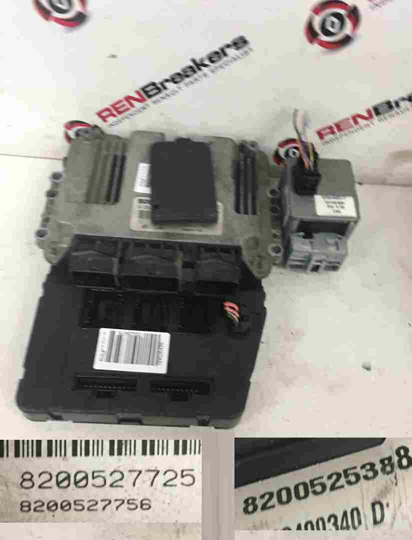 Renault Scenic 2003-2009 1.9 DCi ECU SET UCH BCM Steering Lock + Key Card