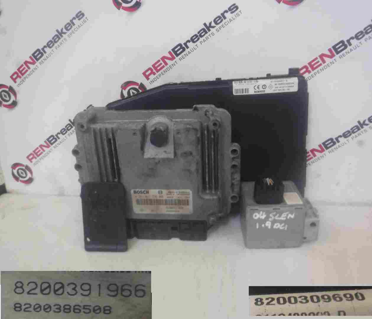 Renault Scenic 2003-2009 1.9 dCi ECU SET UCH BCM Immobiliser + Key Card