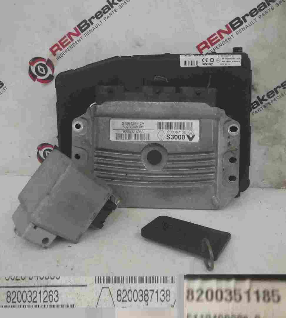 Renault Scenic 2003-2009 2.0 16v Auto ECU SET UCH BCM Steering Lock + Key Card