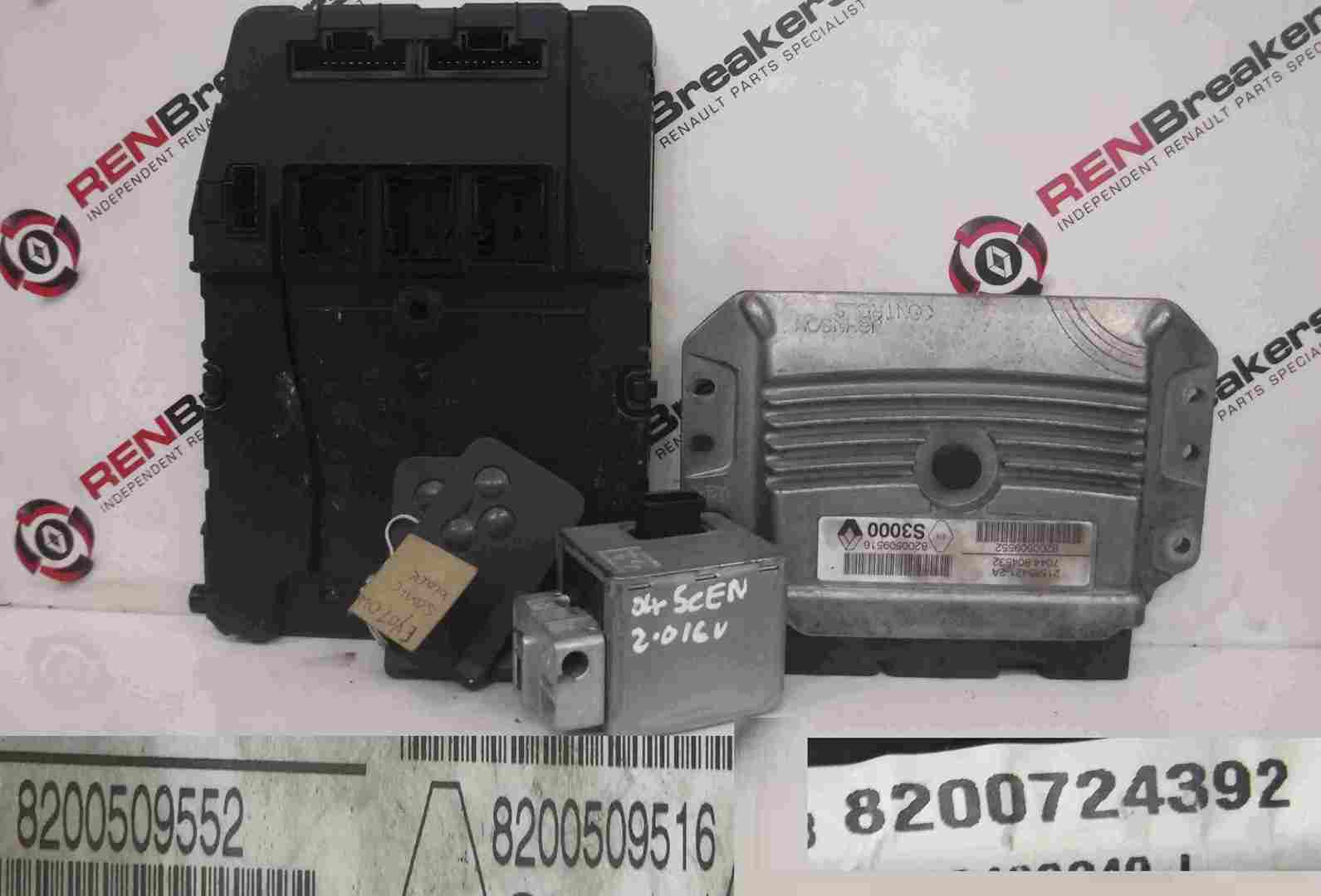 Renault Scenic 2003-2009 2.0 16v ECU SET UCH BCM Immobiliser + 2 Key Cards