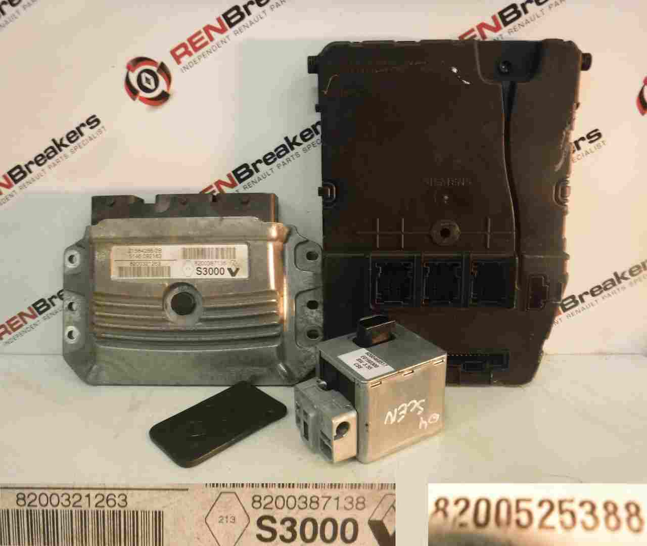 Renault Scenic 2003-2009 2.0 16v ECU SET UCH BCM Immobiliser + Key Card