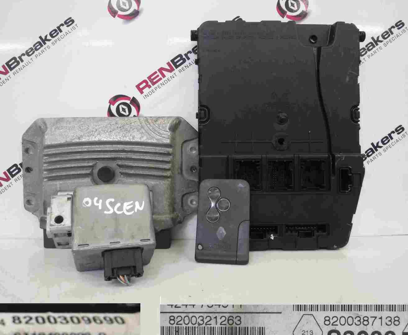 Renault Scenic 2003-2009 2.0 16v ECU SET UCH BCM Immobiliser + Key Card