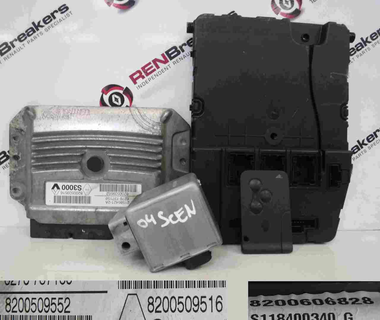 Renault Scenic 2003-2009 2.0 ECU SET UCH BCM Immobiliser + Key Card
