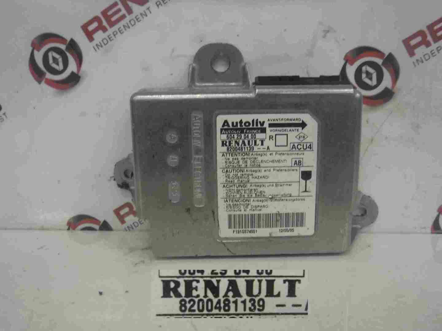 Renault Scenic 2003-2009 Airbag ECU Computer Module 8200481139