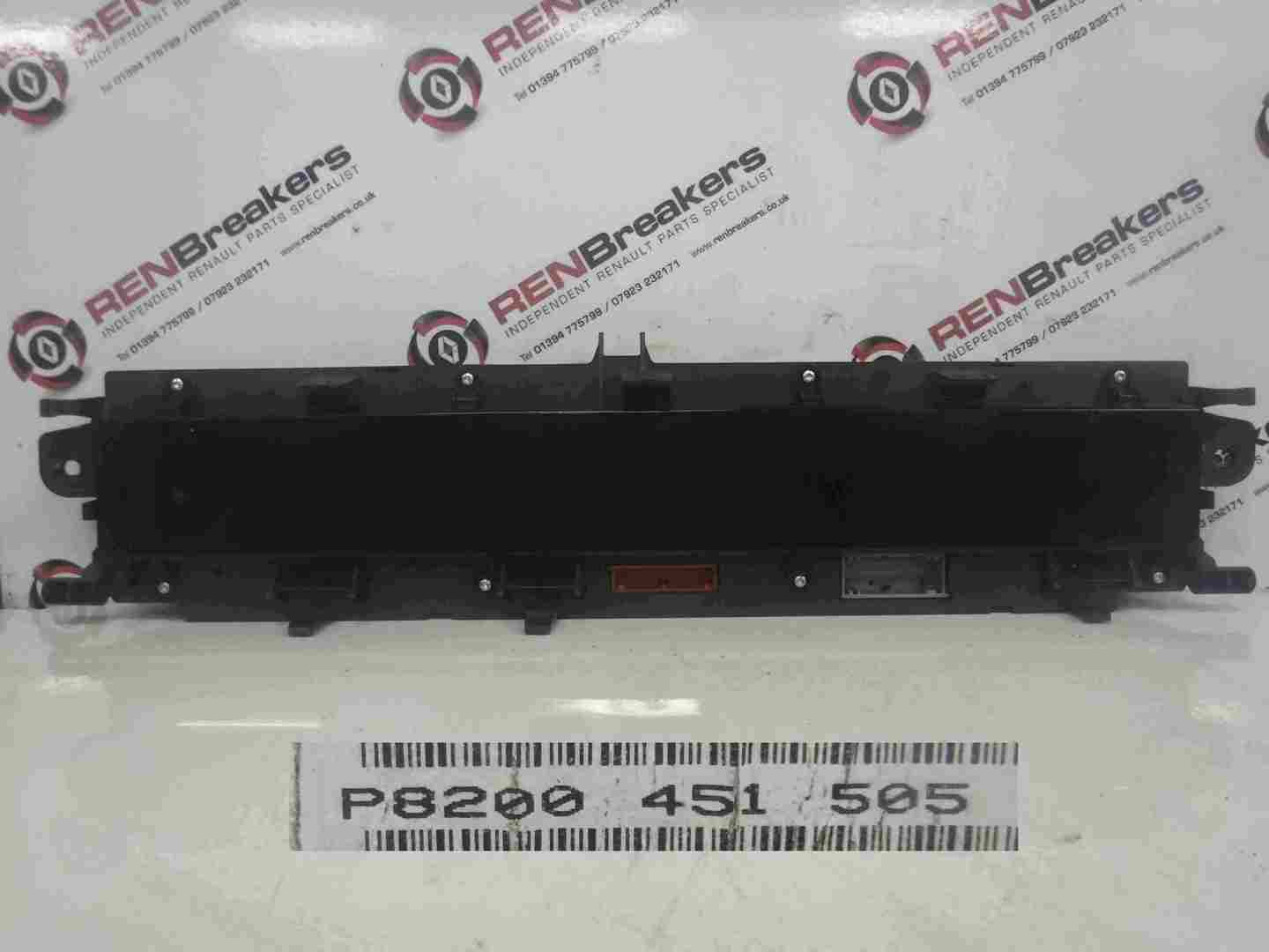 Renault Scenic 2003-2009 Dashboard Clocks Instrument Panel 84K 8200451505