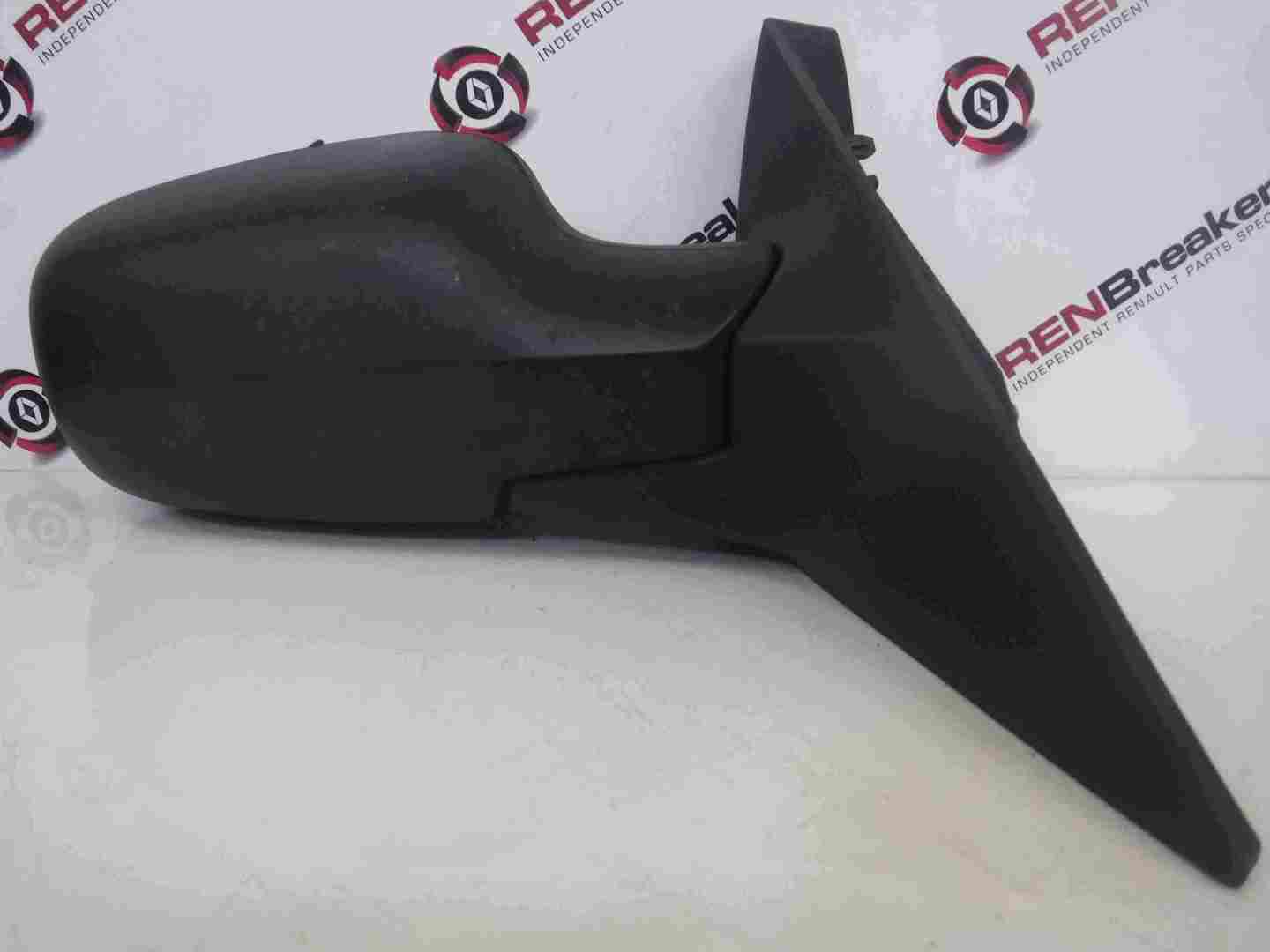 Renault Scenic 2003-2009 Drivers OS Wing Mirror Plain Black Electric