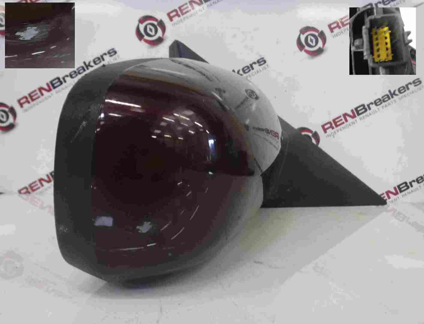 Renault Scenic 2003-2009 Drivers OS Wing Mirror Red Purple Burgundy TED70