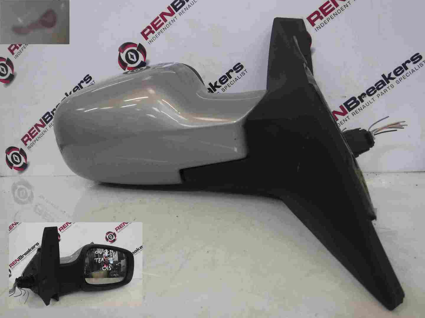 Renault Scenic 2003-2009 Drivers OS Wing Mirror Silver TEA19