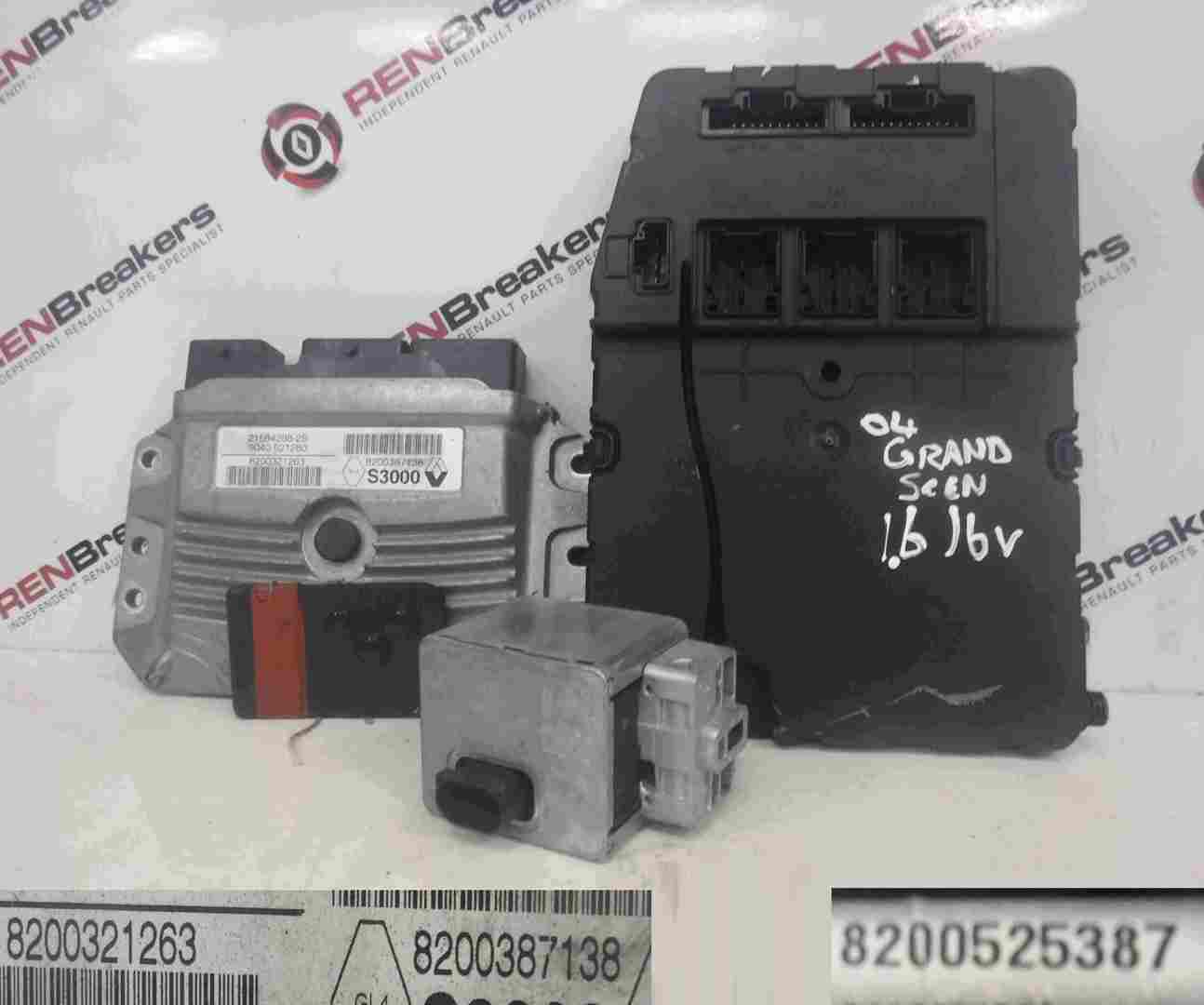 Renault Scenic 2003-2009 ECU SET UCH BCM Immobiliser + Key Card