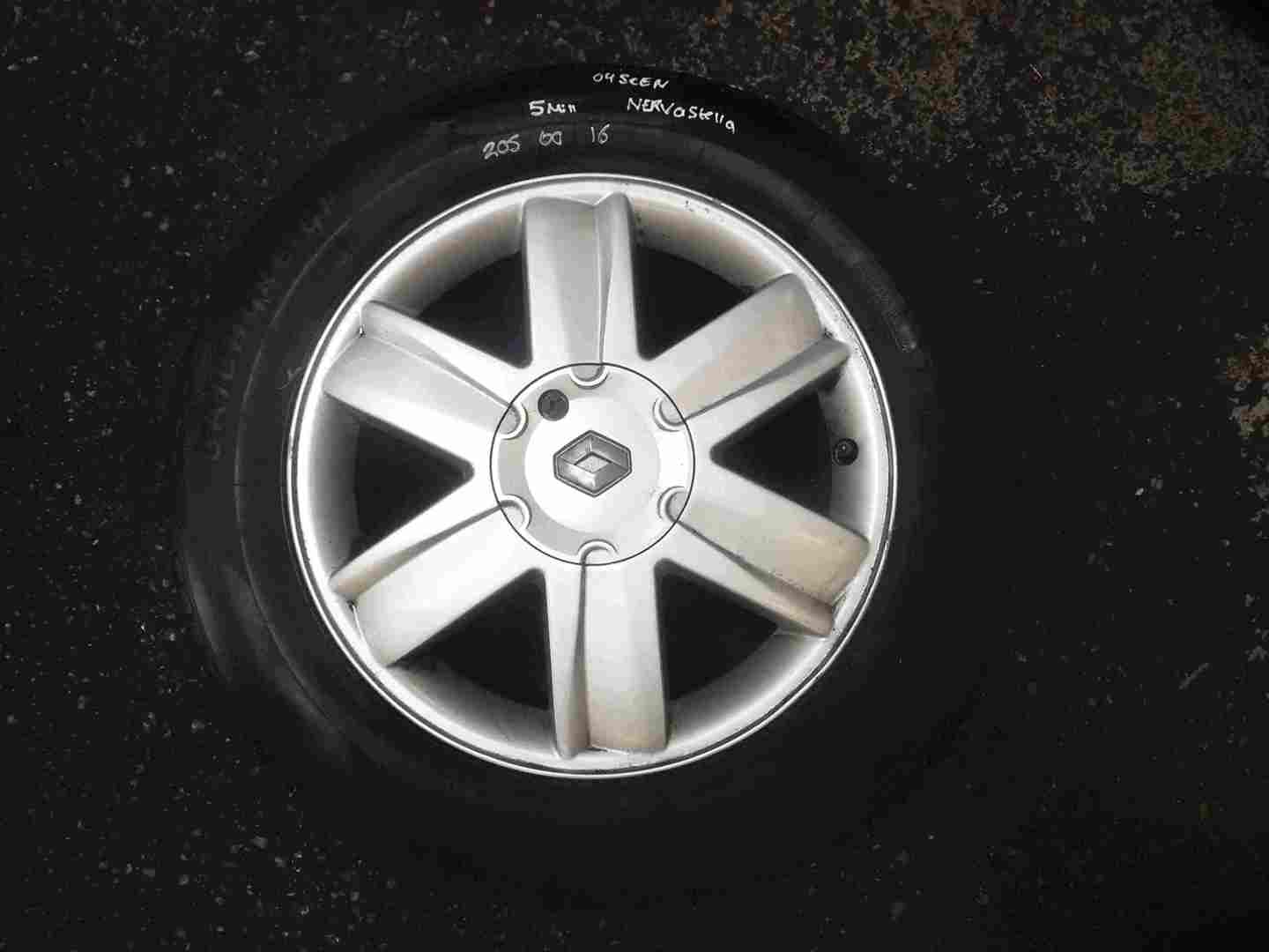 Renault Scenic 2003-2009 Nervastella Alloy Wheel + Tyre 205 60 16 5mm Tread