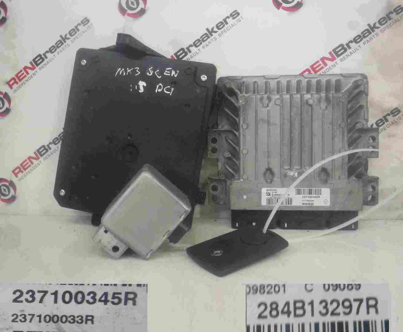 Renault Scenic MK3 2009-2016 1.5 DCi ECU SET UCH Steering Lock + Key Card