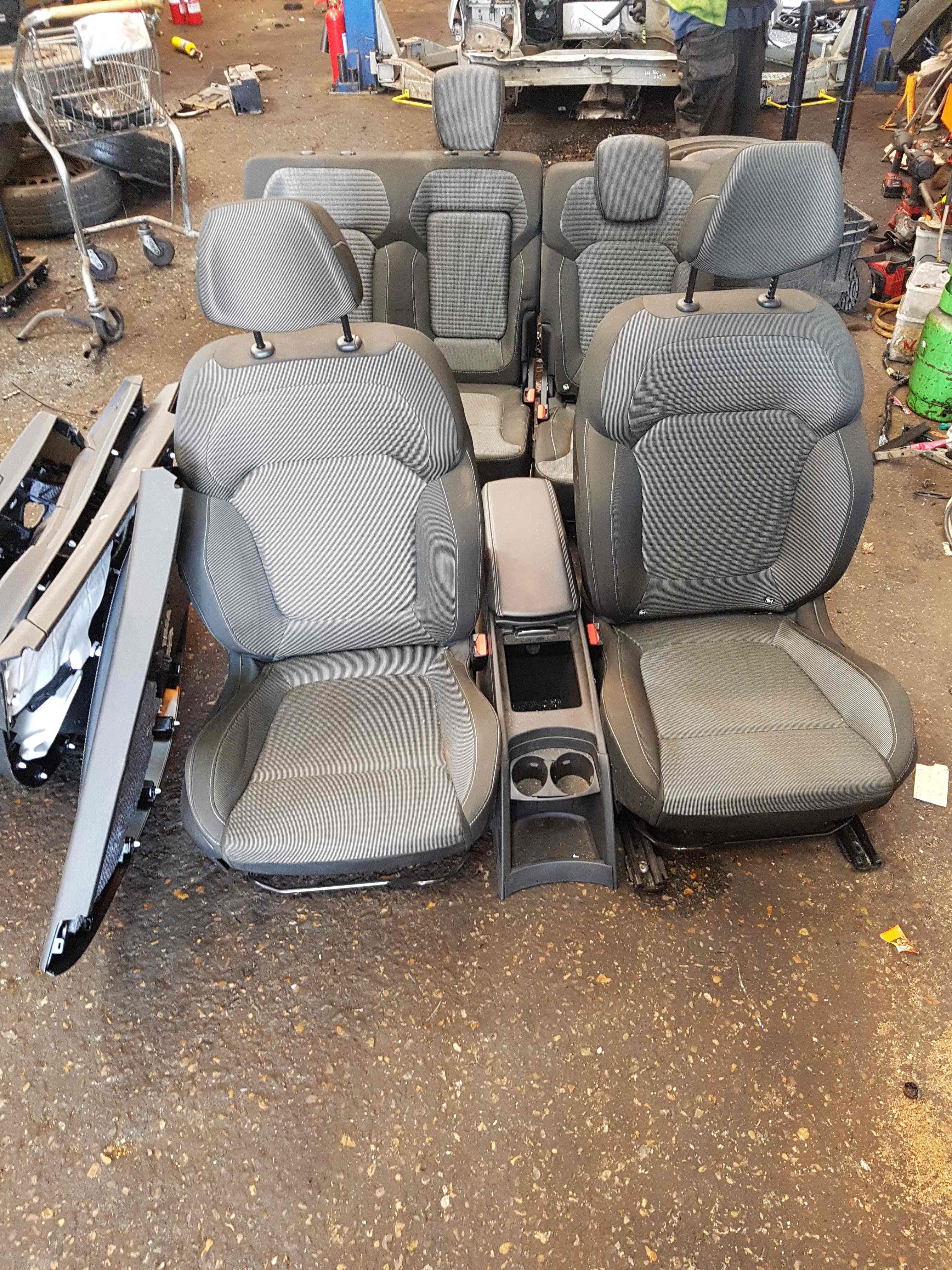 Renault Scenic MK3 2009-2016 Leather Black SET Seats Front Rear Chairs Door Card
