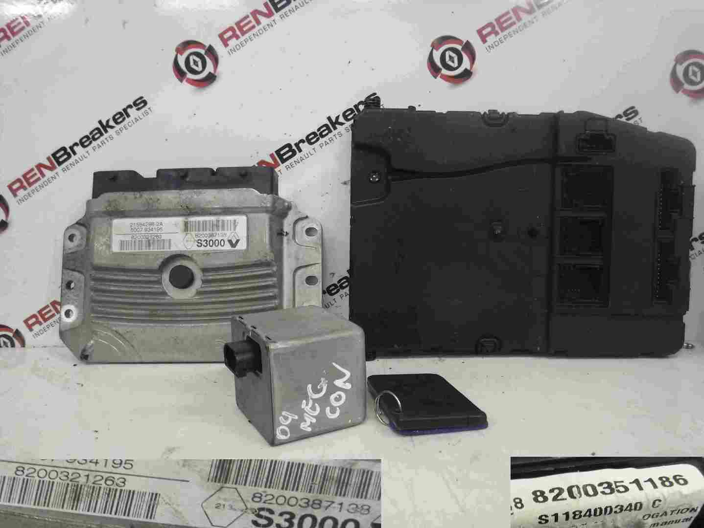 Renault Scenic Megane 2002-2008 1.4 16v ECU SET + Key Card 8200321263