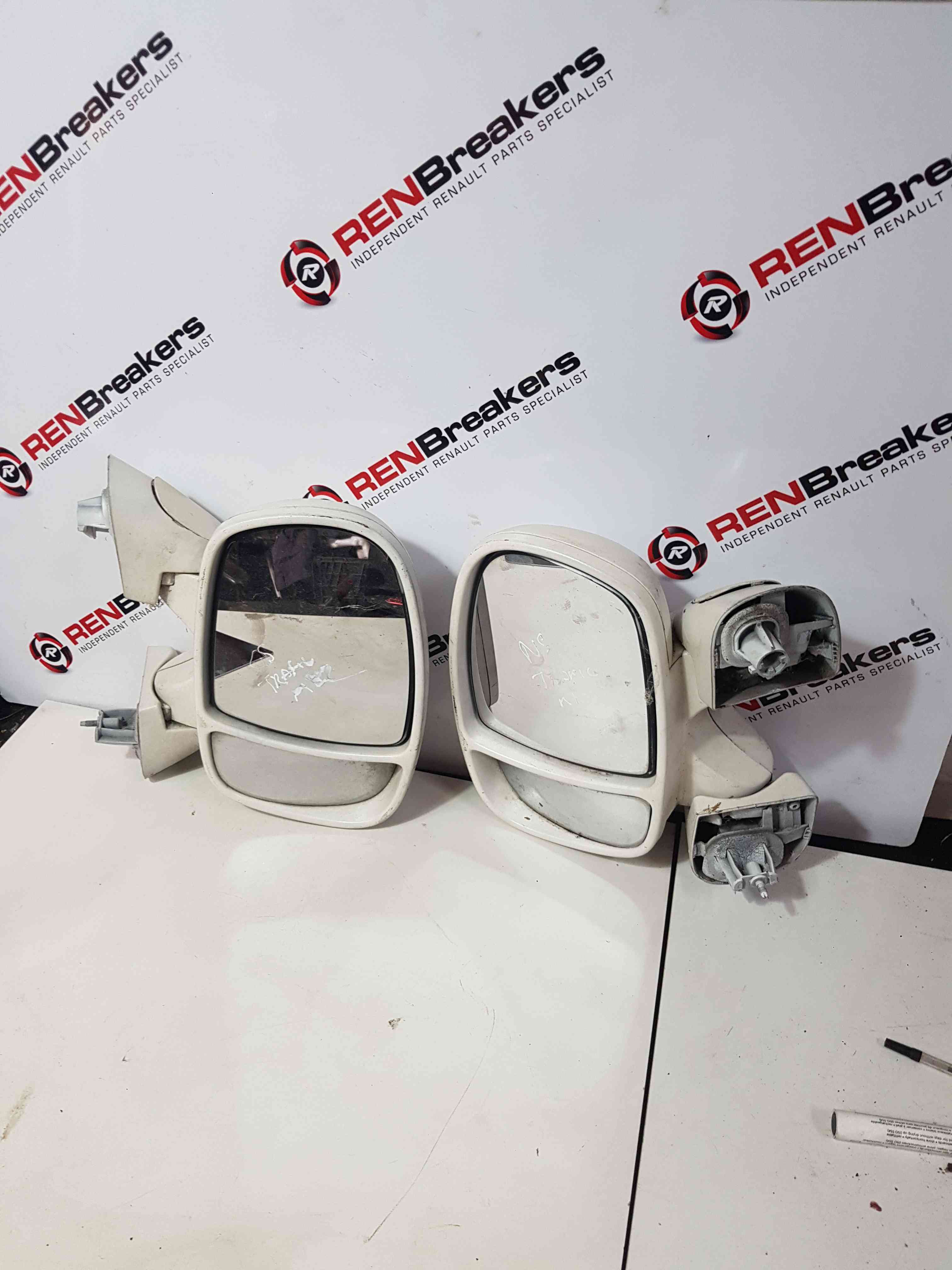 Thumb 8 Renault Trafic 2001-2006 Passenger Driver Ns Os Wing Mirror Pair White
