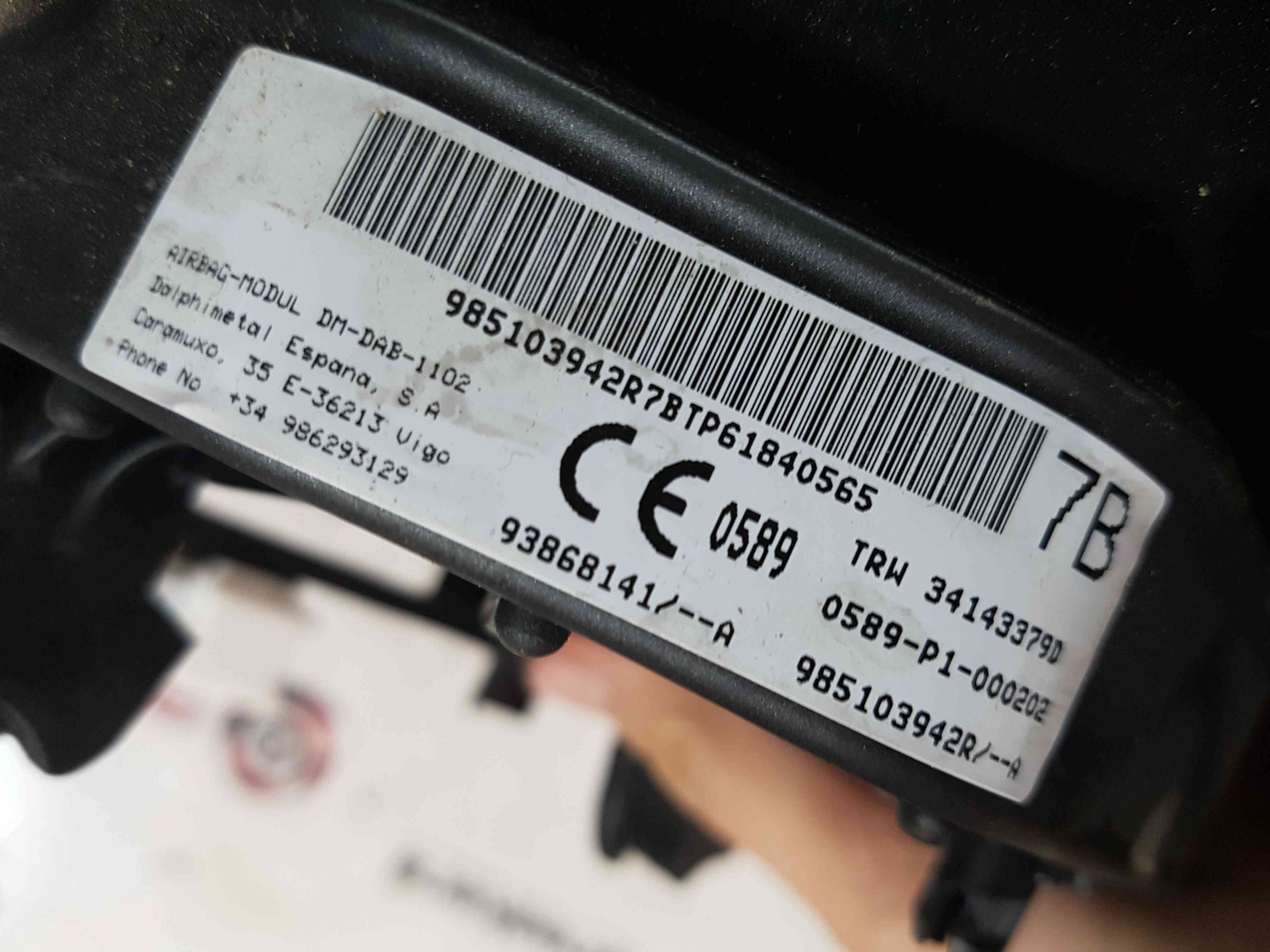 Thumb 6 Renault Trafic MK3 2014-2018 OSF Aairbbag Driver Side Horn Button  985103942R