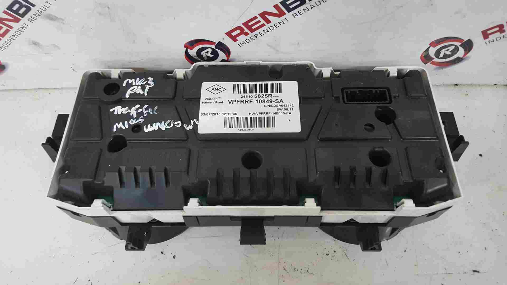Thumb 7 Renault Trafic MK3 2014-2018 Clock Visteon Instrument Cluster Speedo 248105825R