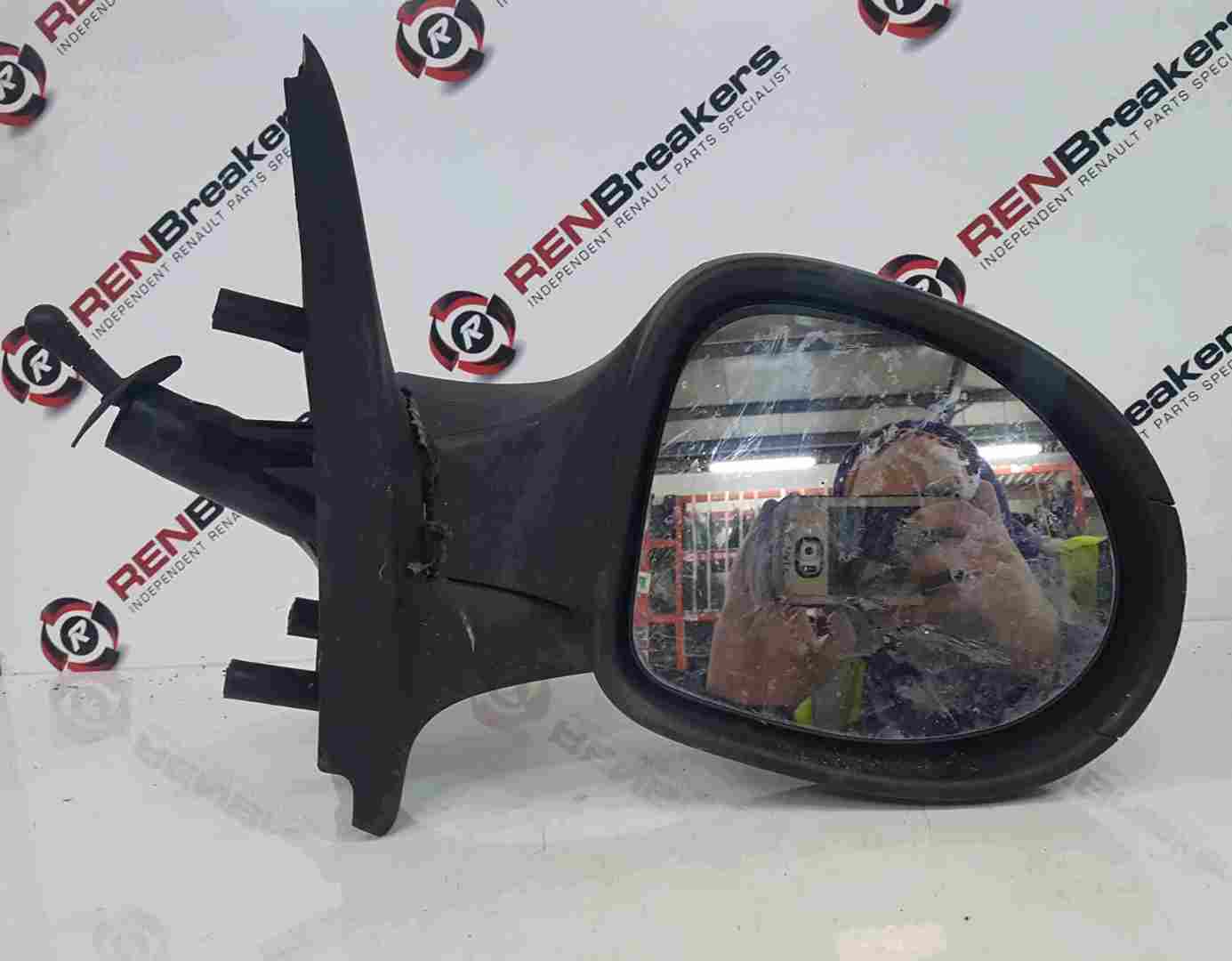 Renault Twingo 2007-2011 Drivers OS Wing Mirror Plain Black Manual