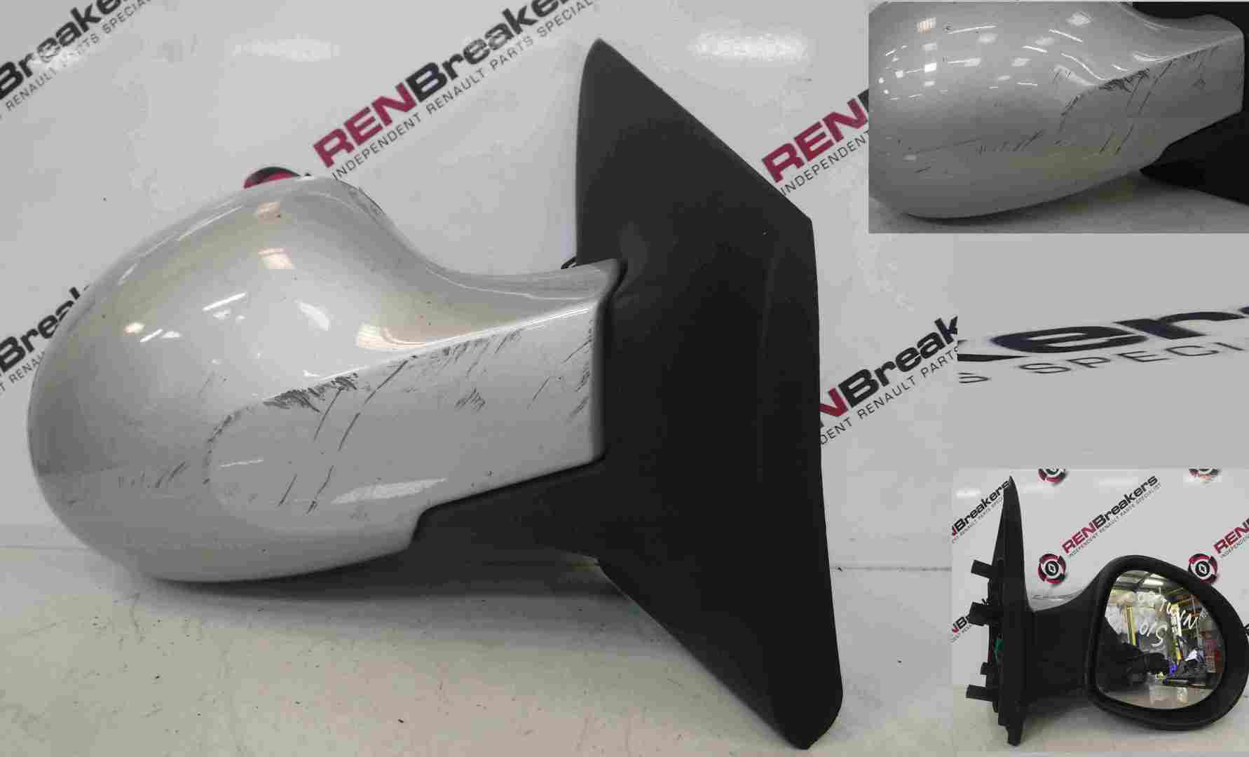 Renault Twingo 2007-2011 Drivers OS Wing Mirror Silver