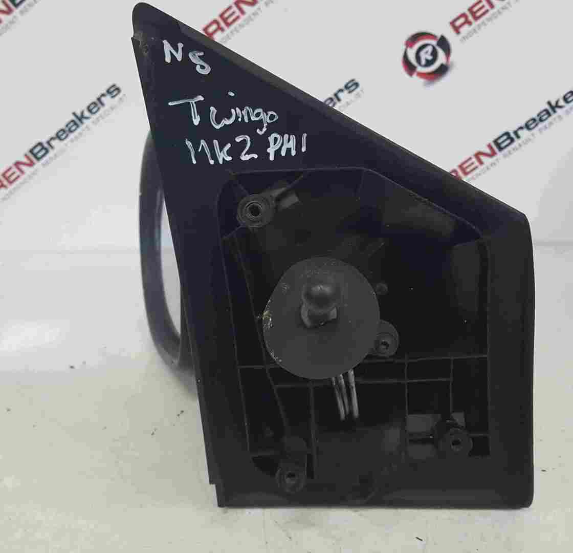 Thumb 4 Renault Twingo 2007-2011 Passenger NS Wing Mirror Plain Black Manual